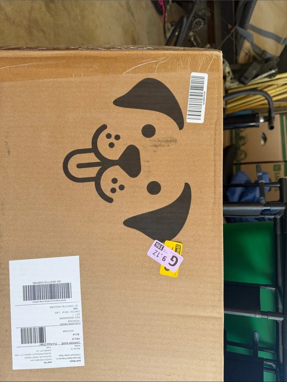 Cardboard Shipping Box with White Label